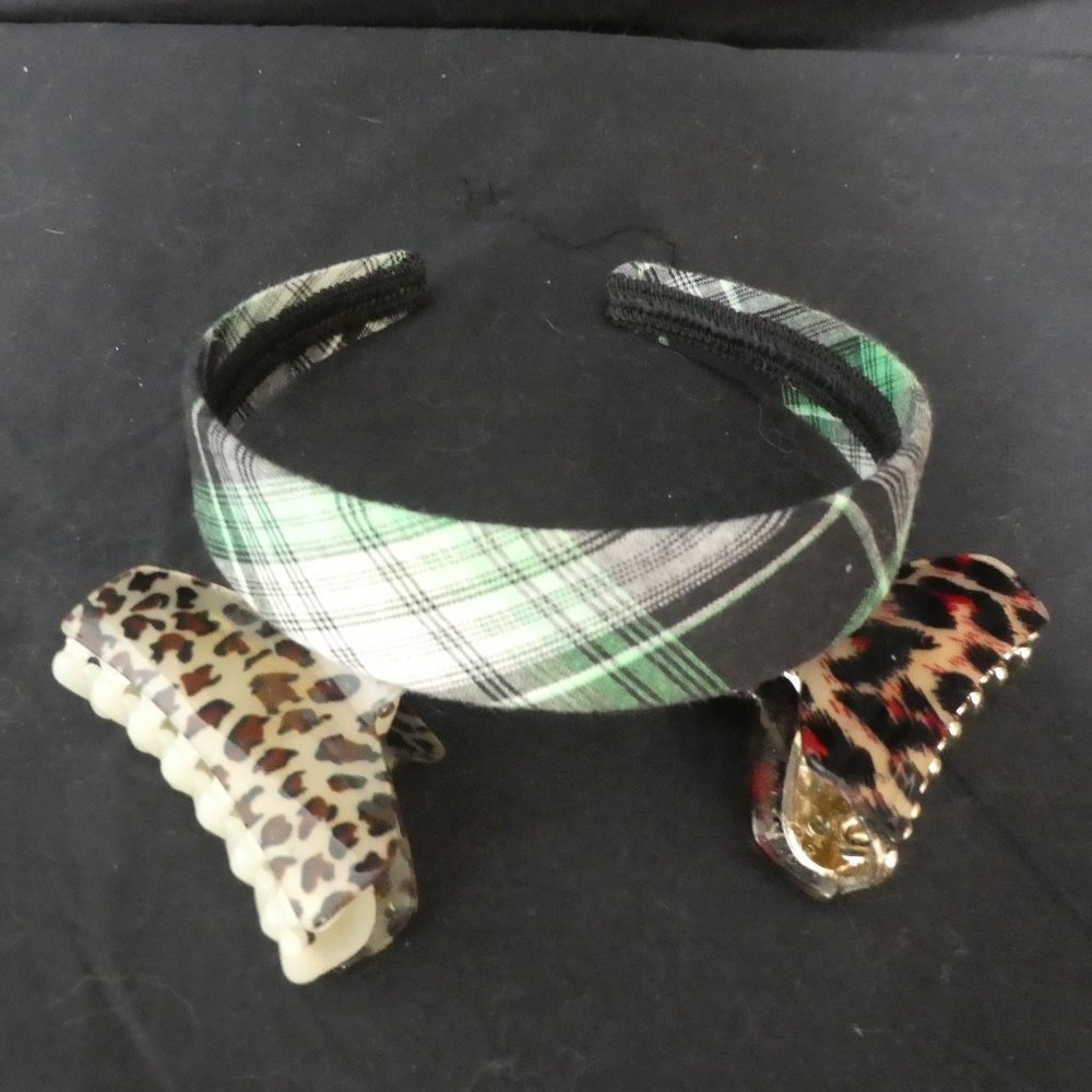 SET OF 3 Hair Accessories | 2 Hair Claw Clips | 1 Headband